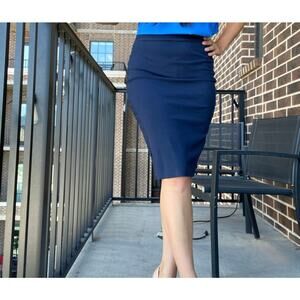 Banana Republic Women's Navy Wool Pencil Skirt - 0 Petite